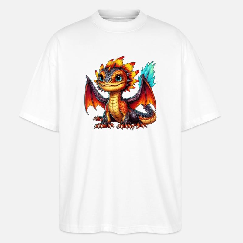 Drache - Stanley/Stella Oversized Unisex Bio T-Shirt Blaster 2.0 - Weiß