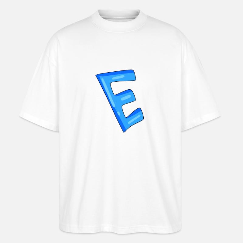 Letter E Initial point - Stanley/Stella Oversized Unisex Organic T-shirt Blaster 2.0 - white