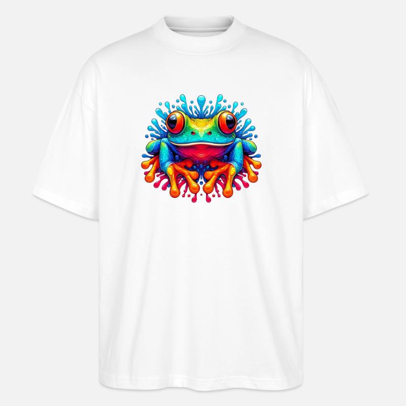 Frosch - Stanley/Stella Oversized Unisex Bio T-Shirt Blaster 2.0 - Weiß