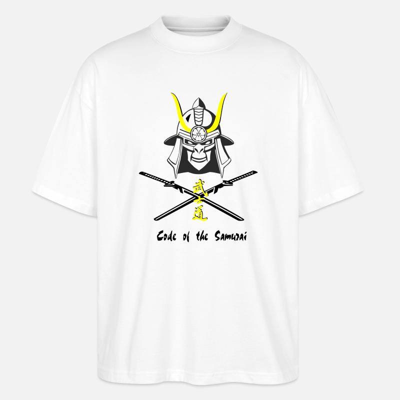 Samuraihelm Kabuto 4 - Stanley/Stella Oversized Unisex Bio T-Shirt Blaster 2.0 - Weiß
