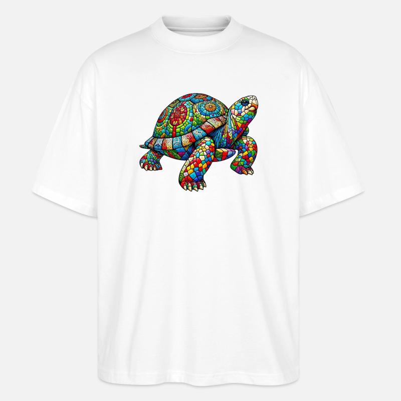 Turtle - Stanley/Stella Oversized Unisex Organic T-shirt Blaster 2.0 - white
