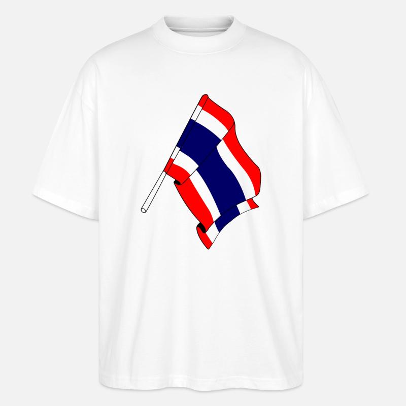 Drapeau de la Thaïlande - T-shirt bio Blaster 2.0 coupe oversize Stanley/Stella Unisexe - blanc