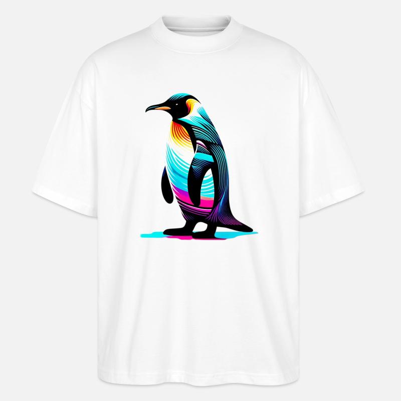 Pingouin - T-shirt bio Blaster 2.0 coupe oversize Stanley/Stella Unisexe - blanc
