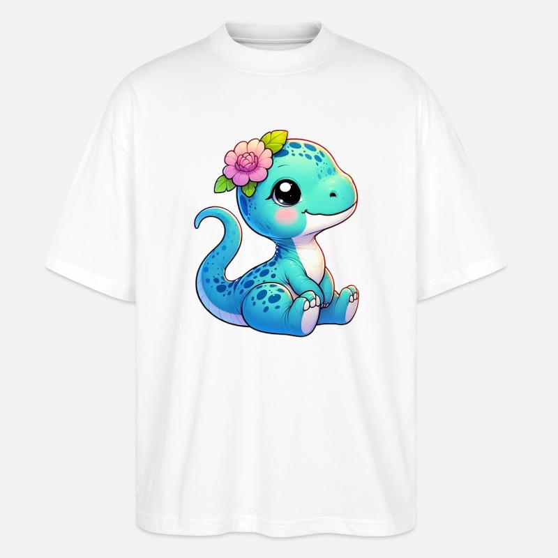 Dinosaur - Stanley/Stella Oversized Unisex Organic T-shirt Blaster 2.0 - white