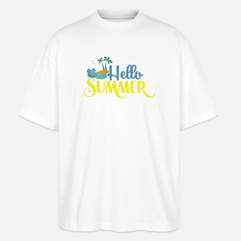 Hallo Summmer - Stanley/Stella Oversized Unisex Bio T-Shirt Blaster 2.0 - Weiß