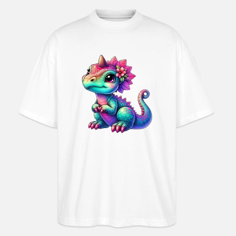 Dinosaurier - Stanley/Stella Oversized Unisex Bio T-Shirt Blaster 2.0 - Weiß