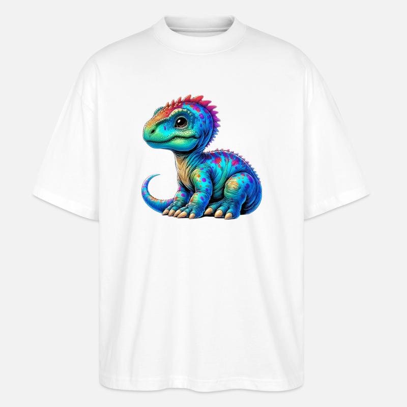Dinosaur - Stanley/Stella Oversized Unisex Organic T-shirt Blaster 2.0 - white
