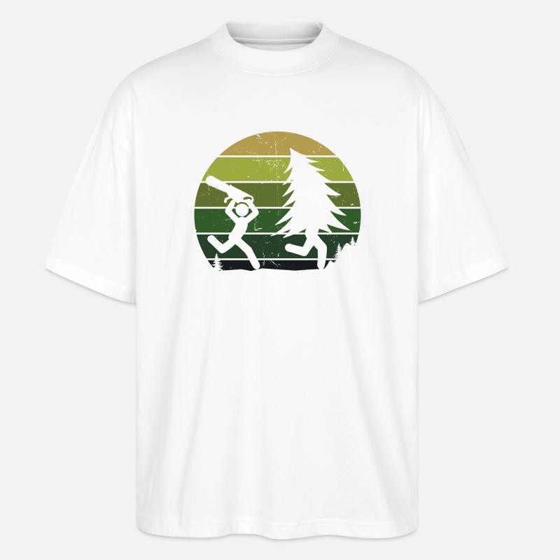Arbre bûcheron sciure sciure bois bois - T-shirt bio Blaster 2.0 coupe oversize Stanley/Stella Unisexe - blanc