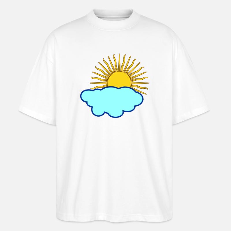 Sonne hinter Wolke - Stanley/Stella Oversized Unisex Bio T-Shirt Blaster 2.0 - Weiß