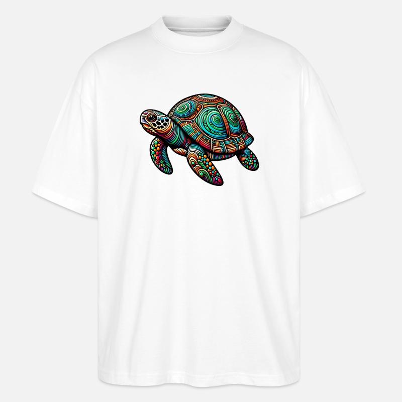 Turtle - Stanley/Stella Oversized Unisex Organic T-shirt Blaster 2.0 - white