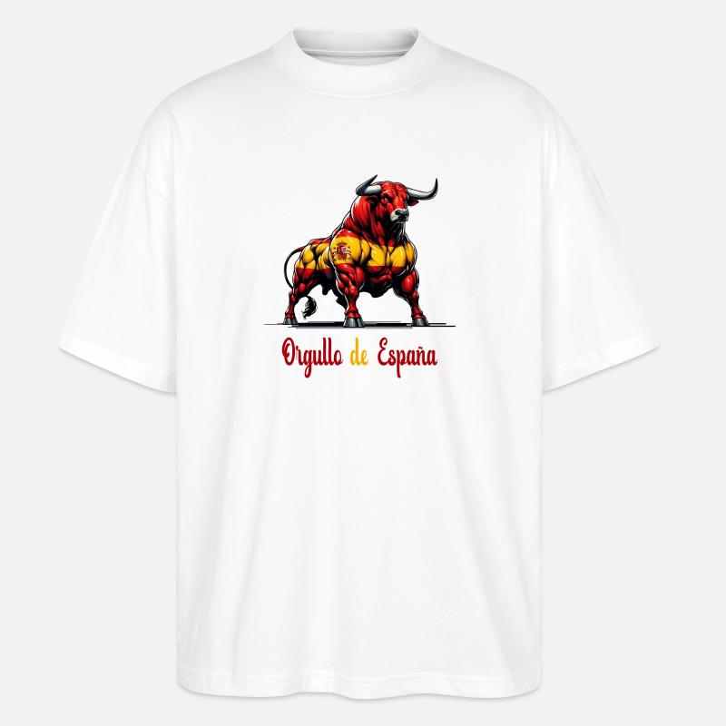Der Stolz Spaniens Flagge Design - Stanley/Stella Oversized Unisex Bio T-Shirt Blaster 2.0 - Weiß