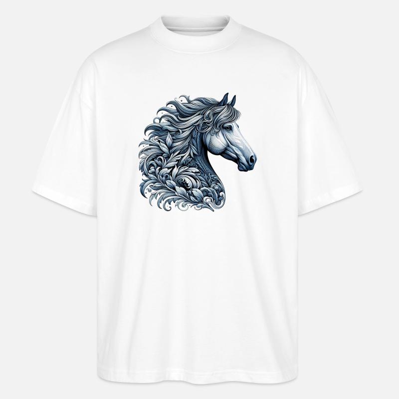 Pferd - Stanley/Stella Oversized Unisex Bio T-Shirt Blaster 2.0 - Weiß
