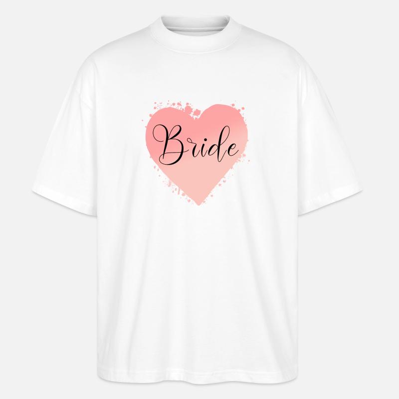 Team Bride-Herz! Personalisierbar - Stanley/Stella Oversized Unisex Bio T-Shirt Blaster 2.0 - Weiß