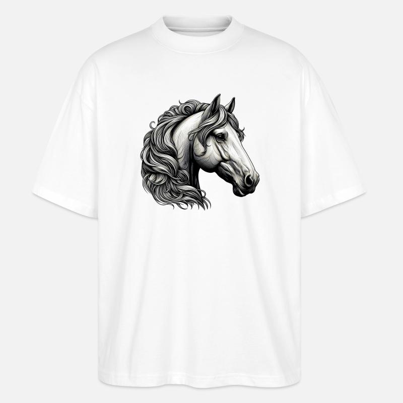 Pferd - Stanley/Stella Oversized Unisex Bio T-Shirt Blaster 2.0 - Weiß