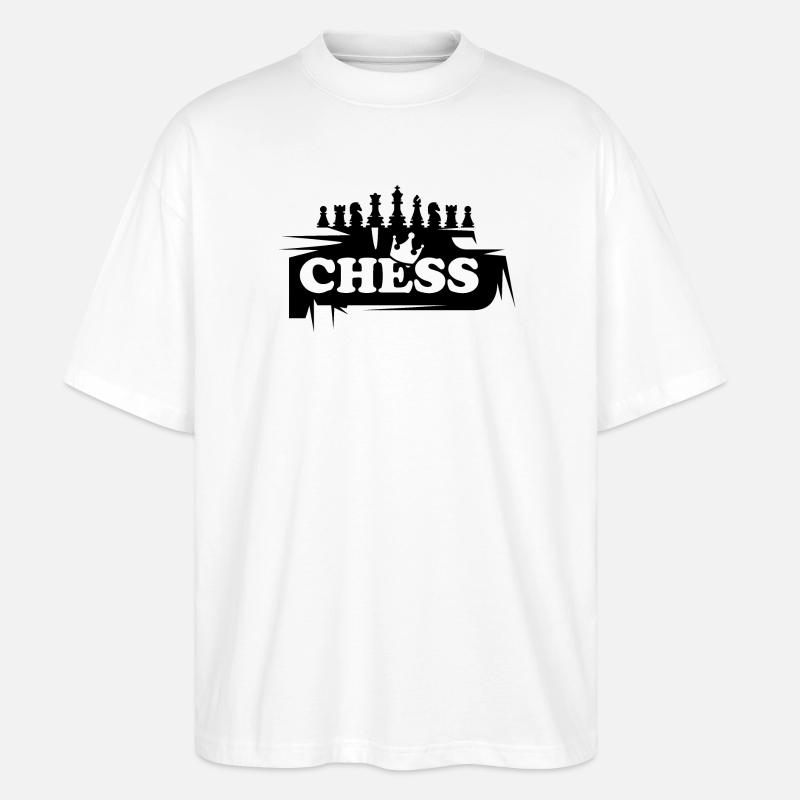 Schach Graffiti Schachfiguren Illustration Logo - Stanley/Stella Oversized Unisex Bio T-Shirt Blaster 2.0 - Weiß
