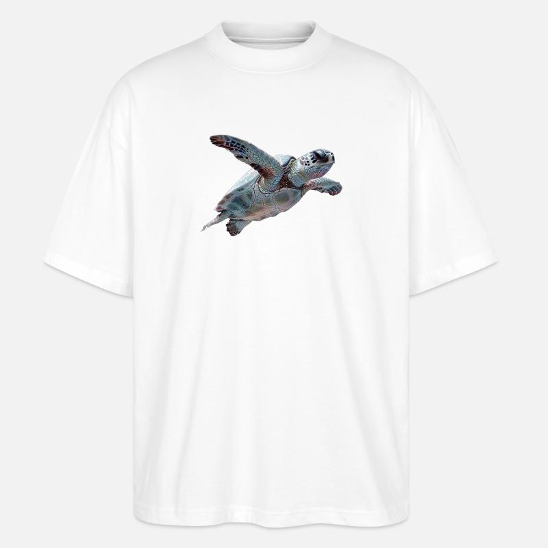 Geometrische Schildkröte Muster - Stanley/Stella Oversized Unisex Bio T-Shirt Blaster 2.0 - Weiß