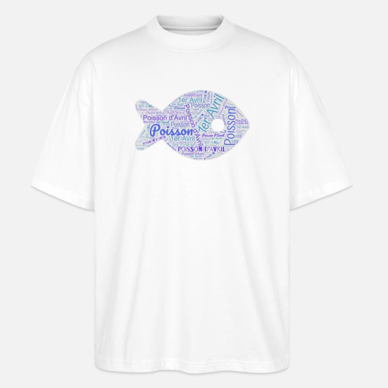 POISSON. POISSON D'AVRIL - T-shirt bio Blaster 2.0 coupe oversize Stanley/Stella Unisexe - blanc