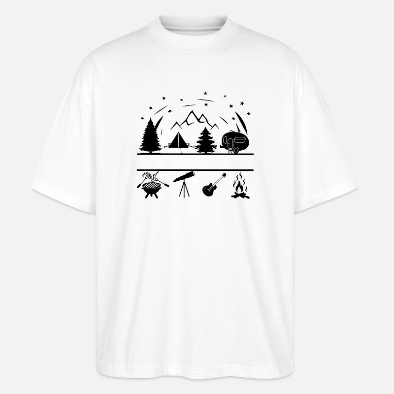 Camping Life Banner - Stanley/Stella Oversized Unisex Bio T-Shirt Blaster 2.0 - Weiß