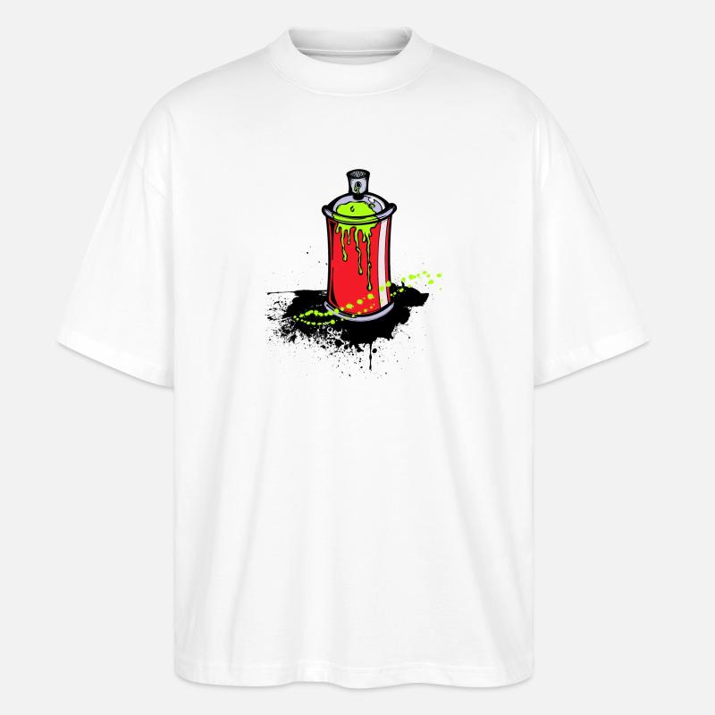 Kunst Strassenkunst Zeichnen Graffiti Spraydose - Stanley/Stella Oversized Unisex Bio T-Shirt Blaster 2.0 - Weiß