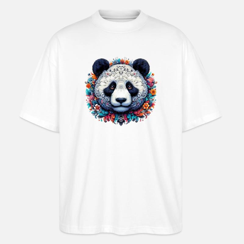 Panda - Stanley/Stella Oversized Unisex Bio T-Shirt Blaster 2.0 - Weiß
