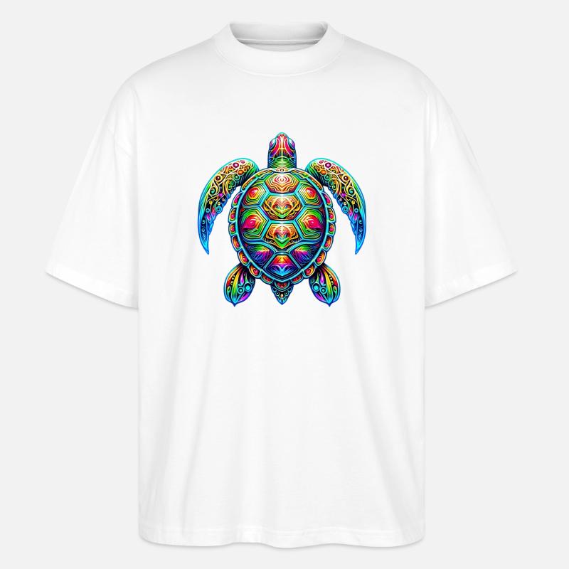 Turtle - Stanley/Stella Oversized Unisex Organic T-shirt Blaster 2.0 - white