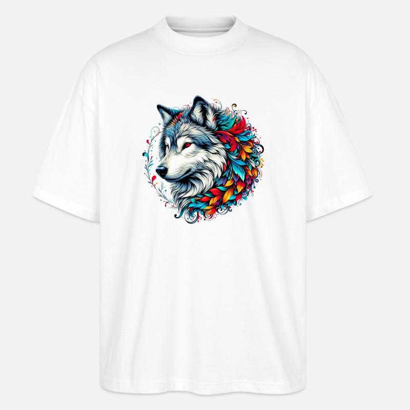 Wolf - Stanley/Stella Oversized Unisex Bio T-Shirt Blaster 2.0 - Weiß