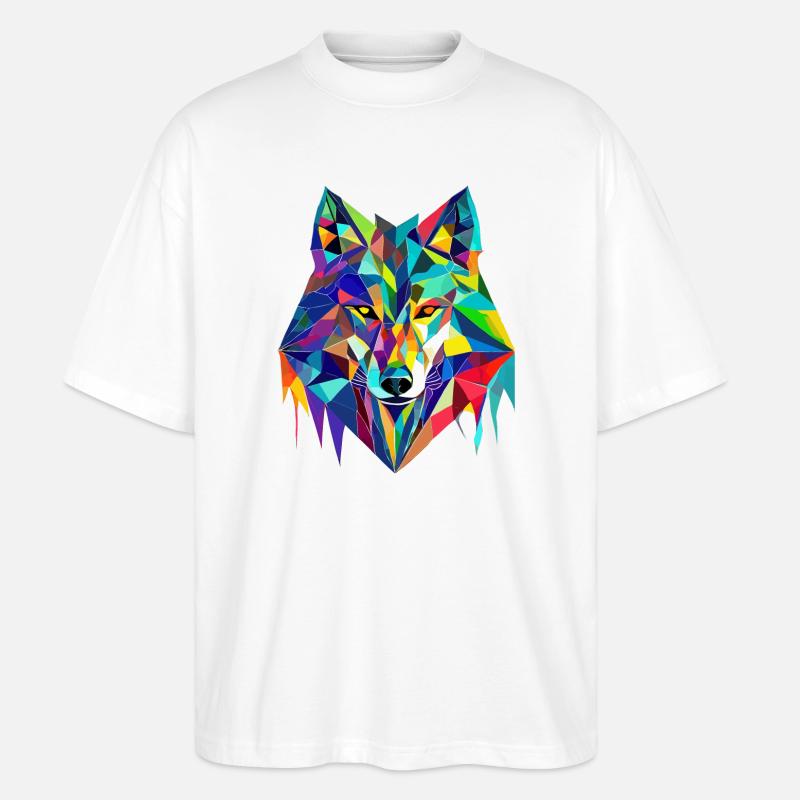 Der mit dem Wolf tanzt - Stanley/Stella Oversized Unisex Bio T-Shirt Blaster 2.0 - Weiß