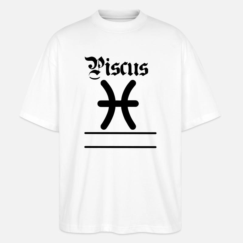 Bannière de nom de Poisson Poissons - T-shirt bio Blaster 2.0 coupe oversize Stanley/Stella Unisexe - blanc