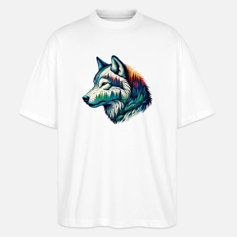 Wolf - Stanley/Stella Oversized Unisex Bio T-Shirt Blaster 2.0 - Weiß