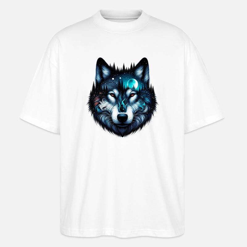 Wolf - Stanley/Stella Oversized Unisex Organic T-shirt Blaster 2.0 - white