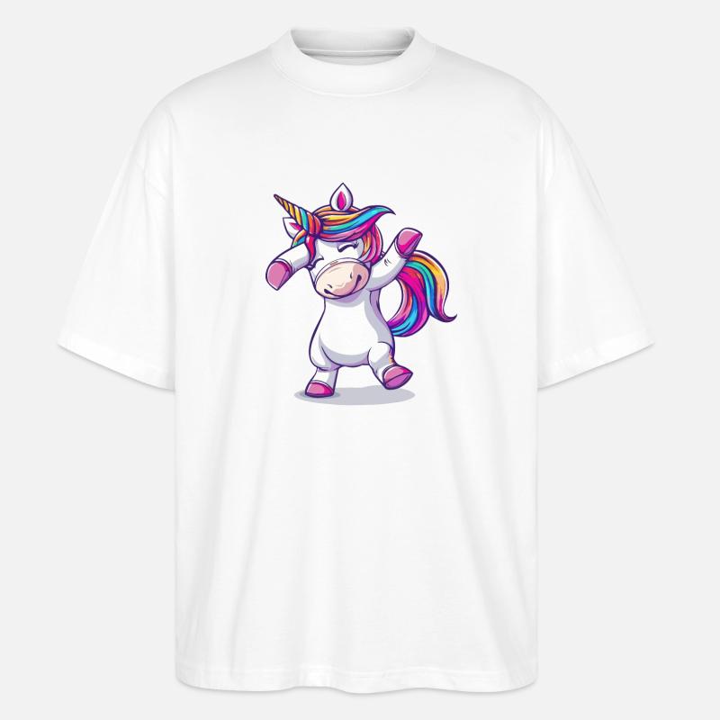 Tanzendes Einhorn - Stanley/Stella Oversized Unisex Bio T-Shirt Blaster 2.0 - Weiß