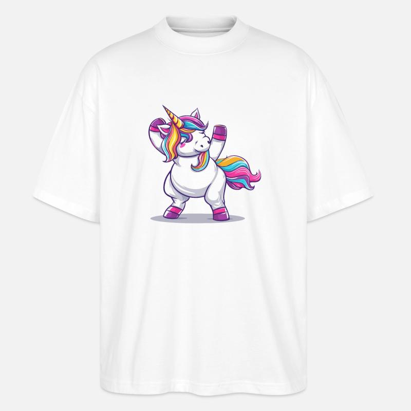 Tanzendes Einhorn - Stanley/Stella Oversized Unisex Bio T-Shirt Blaster 2.0 - Weiß