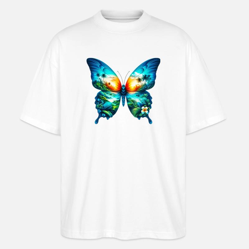 Papillon - T-shirt bio Blaster 2.0 coupe oversize Stanley/Stella Unisexe - blanc