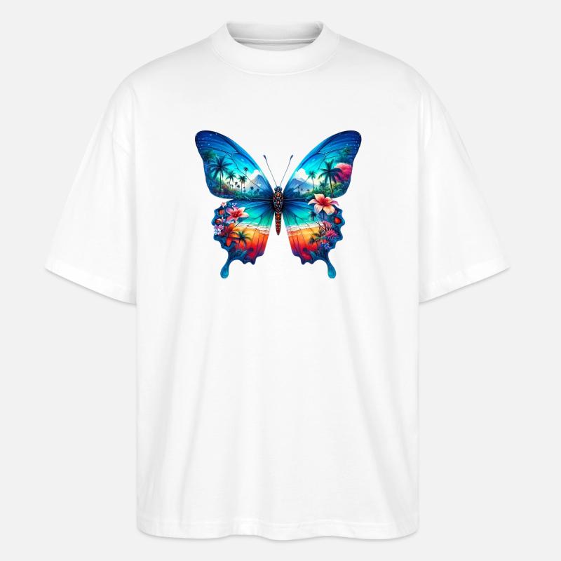 Papillon - T-shirt bio Blaster 2.0 coupe oversize Stanley/Stella Unisexe - blanc