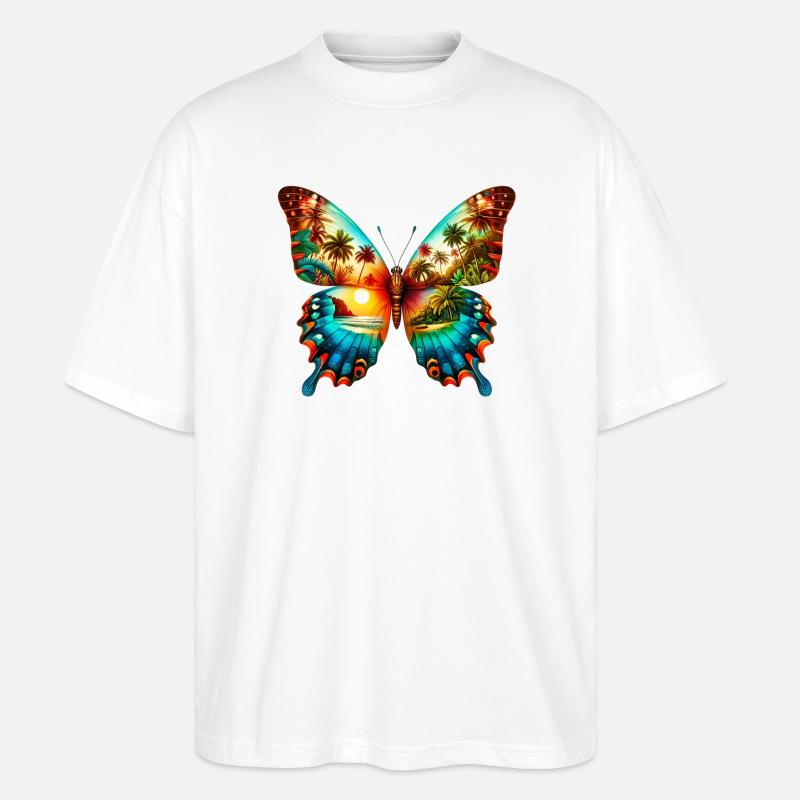 Papillon - T-shirt bio Blaster 2.0 coupe oversize Stanley/Stella Unisexe - blanc