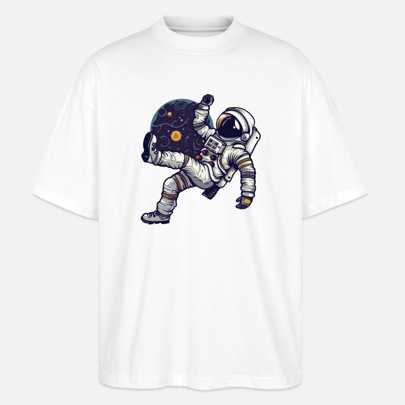 Vers la Lune - T-shirt bio Blaster 2.0 coupe oversize Stanley/Stella Unisexe - blanc