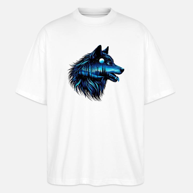 Wolf - Stanley/Stella Oversized Unisex Bio T-Shirt Blaster 2.0 - Weiß