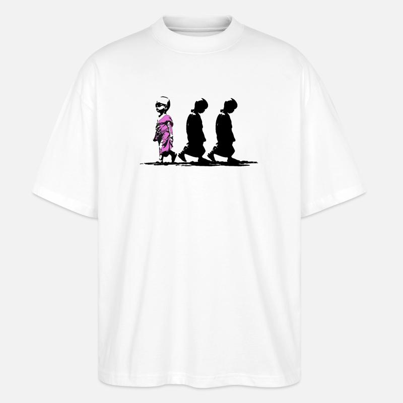 Neonpfad der Stille, sei anders - Stanley/Stella Oversized Unisex Bio T-Shirt Blaster 2.0 - Weiß