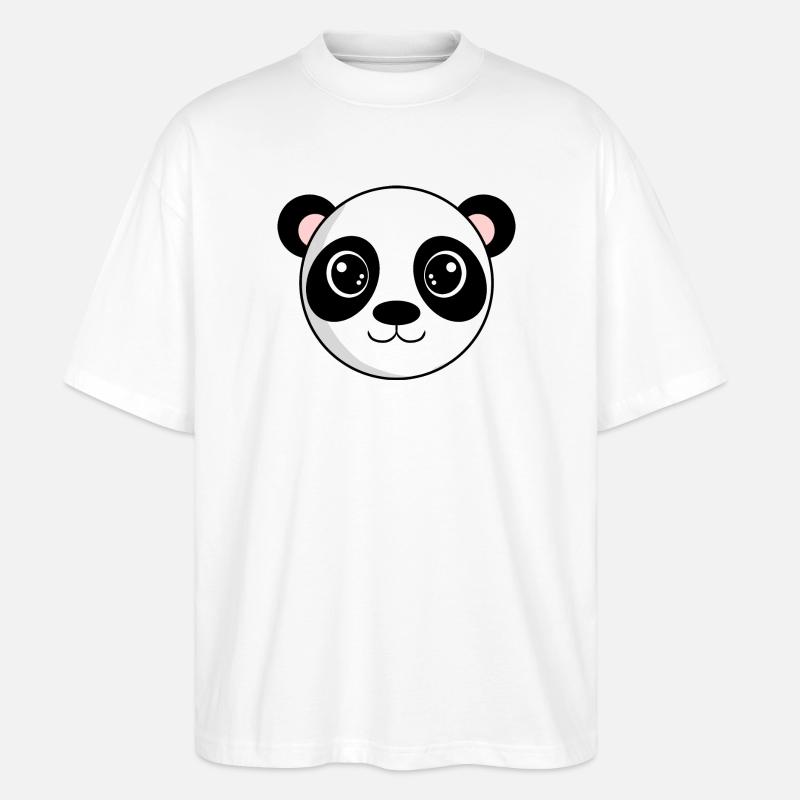 Tête de panda - T-shirt bio Blaster 2.0 coupe oversize Stanley/Stella Unisexe - blanc