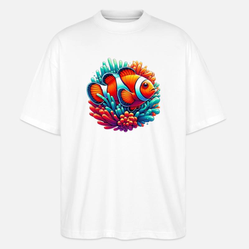 Clownfisch - Stanley/Stella Oversized Unisex Bio T-Shirt Blaster 2.0 - Weiß