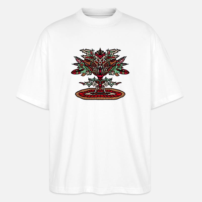 Totem-Drachen Mandala Psychedelisch - Stanley/Stella Oversized Unisex Bio T-Shirt Blaster 2.0 - Weiß