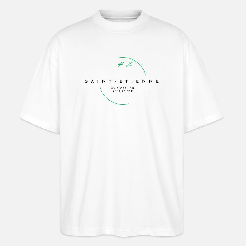 Saint-Étienne - Geschenk - Hollywood - Stanley/Stella Oversized Unisex Bio T-Shirt Blaster 2.0 - Weiß