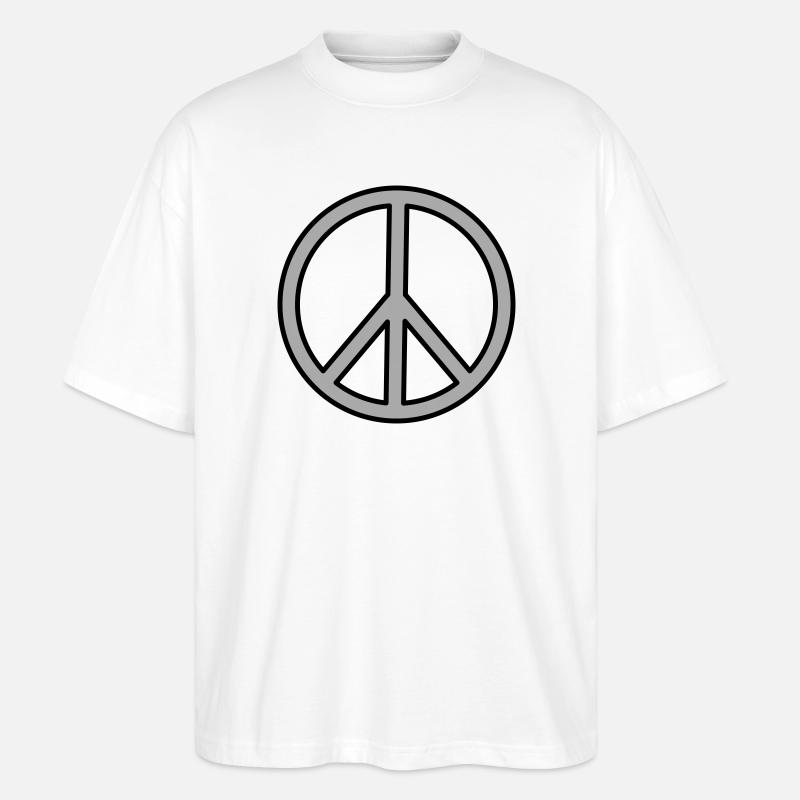 Peace Zeichen - Stanley/Stella Oversized Unisex Bio T-Shirt Blaster 2.0 - Weiß