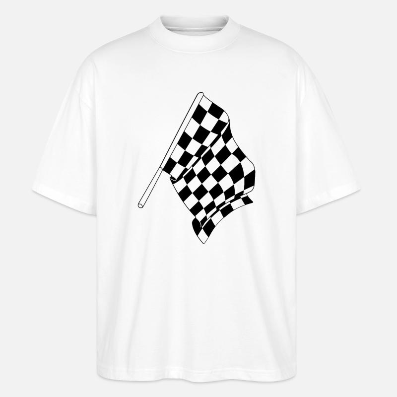 Drapeau de la course automobile - T-shirt bio Blaster 2.0 coupe oversize Stanley/Stella Unisexe - blanc