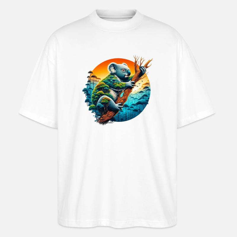Koala - Stanley/Stella Oversized Unisex Organic T-shirt Blaster 2.0 - white