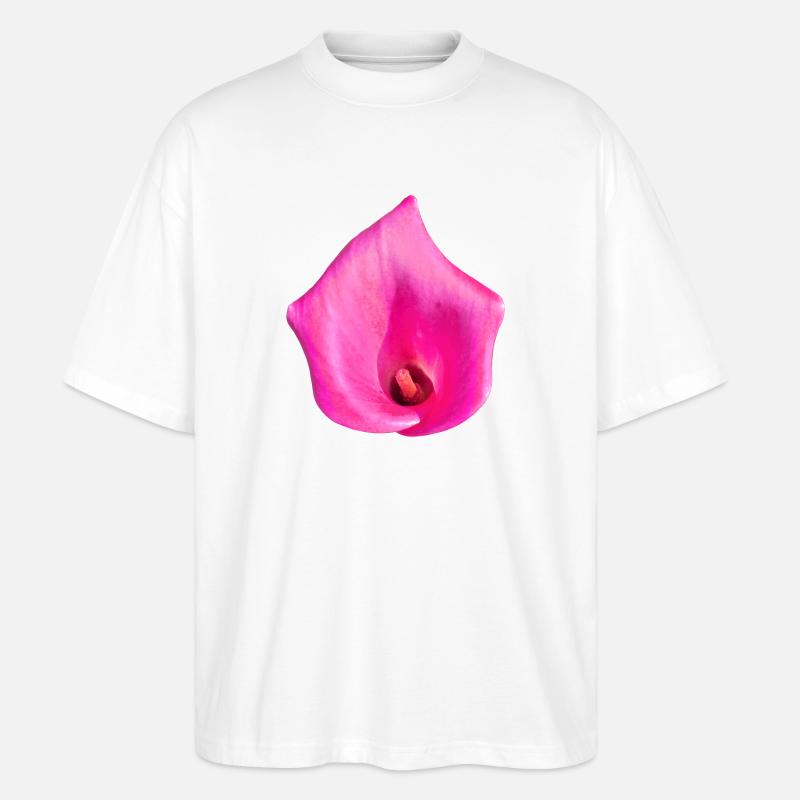 Fleur de Calla Rose - T-shirt bio Blaster 2.0 coupe oversize Stanley/Stella Unisexe - blanc