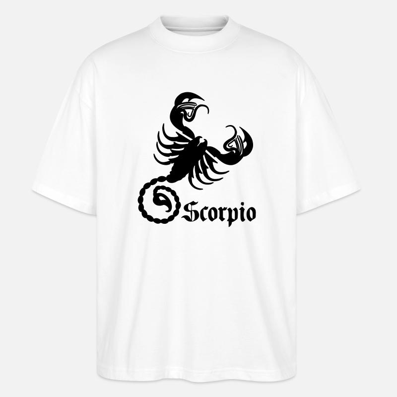 Sternzeichenbild Skorpion - Stanley/Stella Oversized Unisex Bio T-Shirt Blaster 2.0 - Weiß