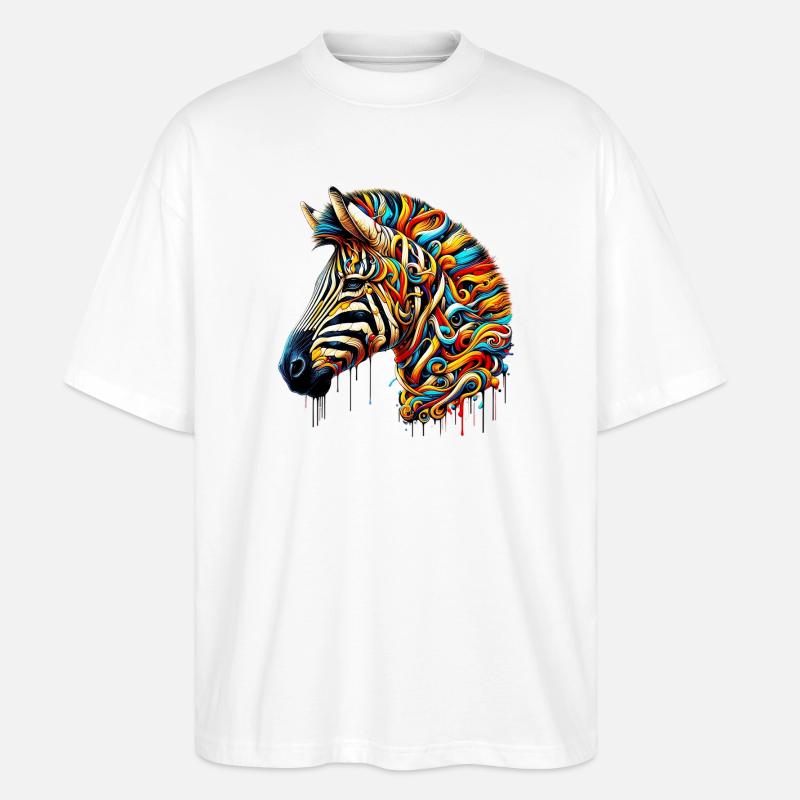Zebra - Stanley/Stella Oversized Unisex Bio T-Shirt Blaster 2.0 - Weiß