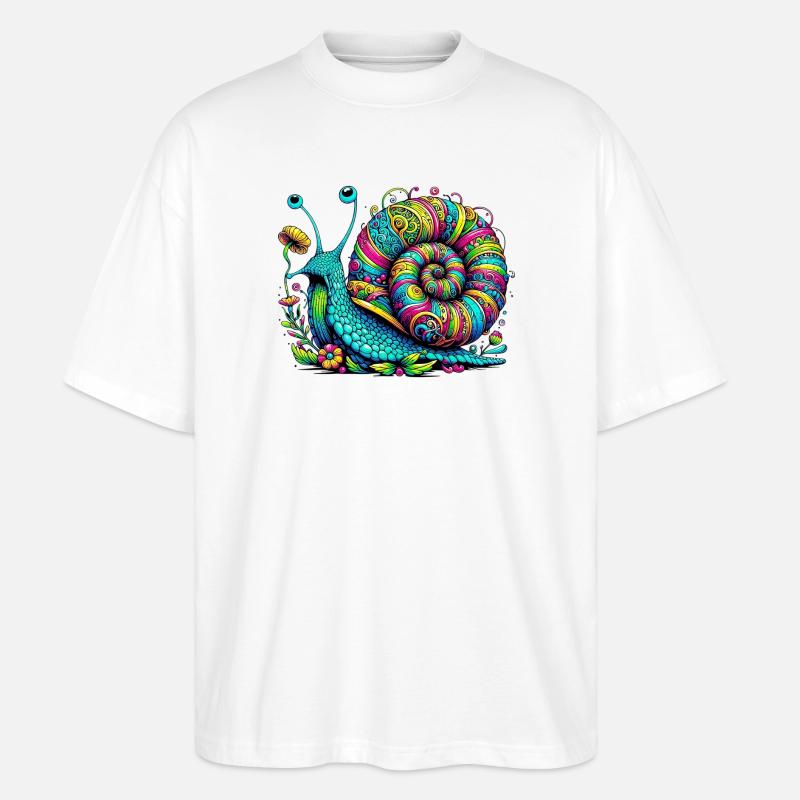 Snail - Stanley/Stella Oversized Unisex Organic T-shirt Blaster 2.0 - white