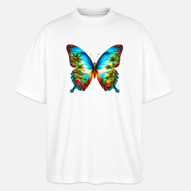 Papillon - T-shirt bio Blaster 2.0 coupe oversize Stanley/Stella Unisexe - blanc
